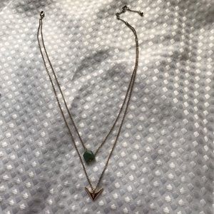 Gold and Green Layered Necklace